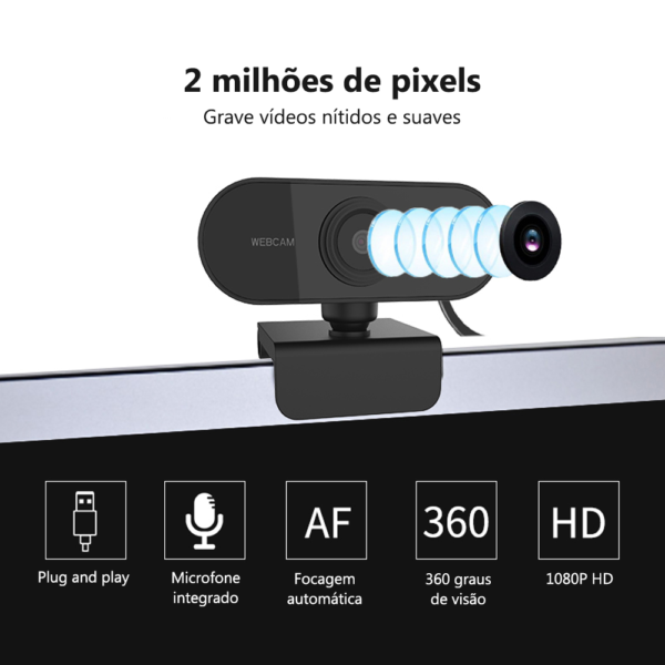 2 main webcam 1080p completo hd camera web com microfone usb plug webcam para computador portatil mac desktop youtube skype mini camera