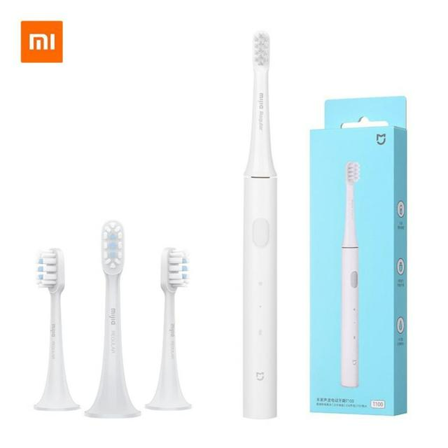 Xiaomi-Mijia Escova de Dentes Elétrica para Adultos, T100, Cabeça Sônica,  Impermeável, Ultrassônico, Automático, USB Recarregável, 100% - AliExpress