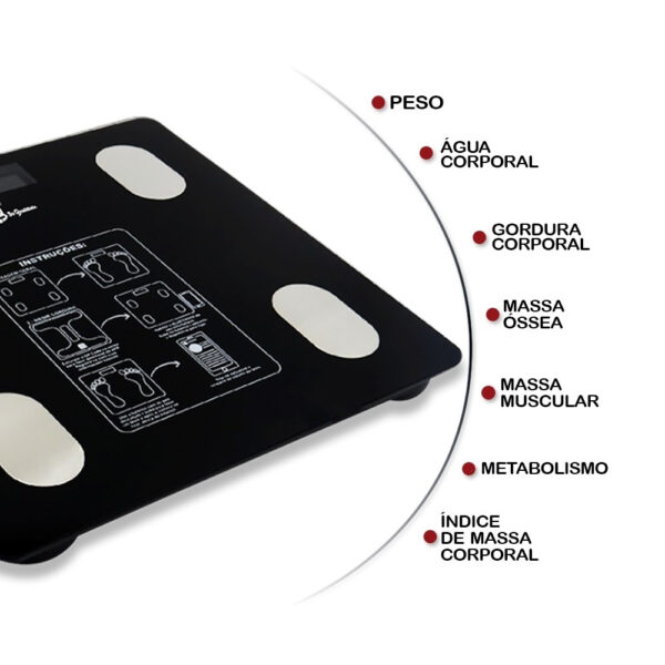 Balança Digital Medidora Corporal Bioimpedância até 180kg - Stony Shop